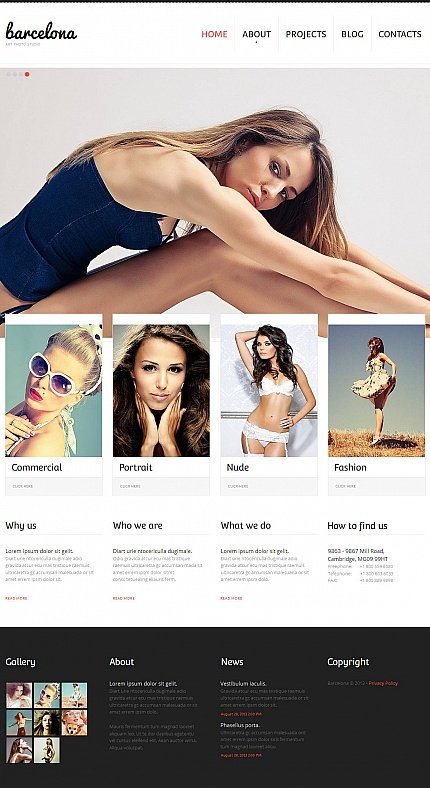 White & Black Moto CMS HTML Template by Cowboy Moto CMS HTML Templates  TMT