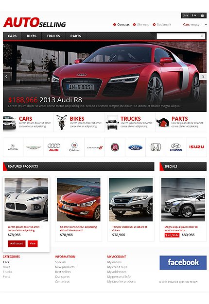 White & Black Car Dealer PrestaShop Theme by Hermes PrestaShop  TMT