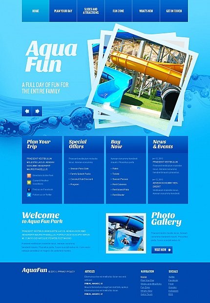 Blue & Cyan Moto CMS HTML Template by Elza Moto CMS HTML Templates TMT