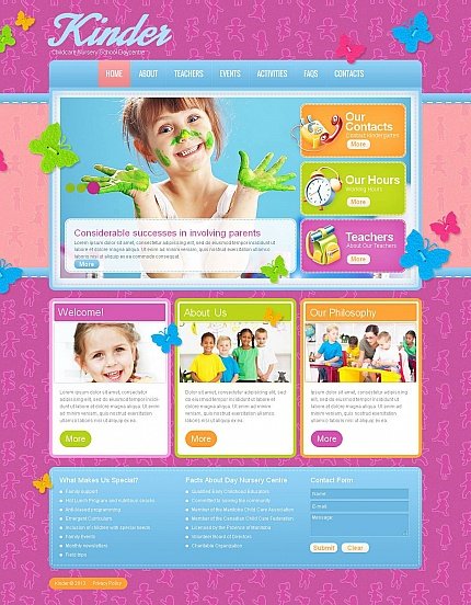 Pink & Cyan Moto CMS HTML Template by Mercury Moto CMS HTML Templates TMT
