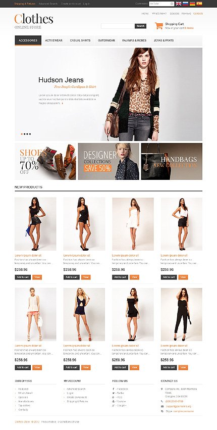 White Fashion Store osCommerce Template by Hermes TMT