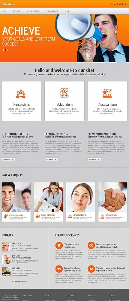 Grey & White Moto CMS HTML Template by Cerberus Moto CMS HTML Templates TMT