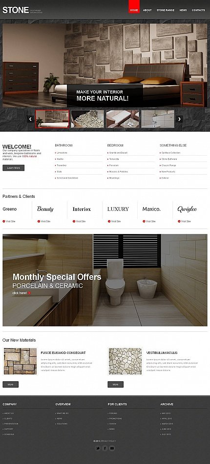White & Black Moto CMS HTML Template by Sawyer Moto CMS HTML Templates TMT