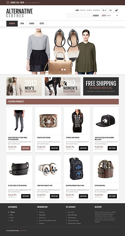 White & Black Fashion Store osCommerce Template by Hermes TMT