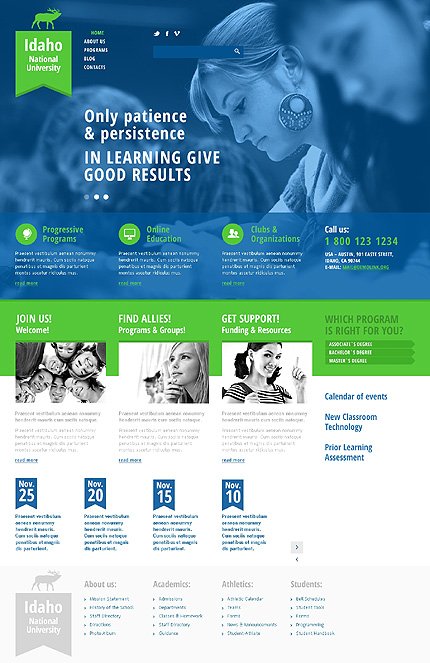 White & Blue University Joomla Template by Glenn TMT