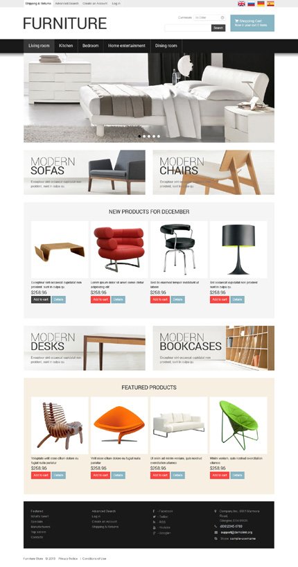 White Furniture osCommerce Template by Hermes TMT