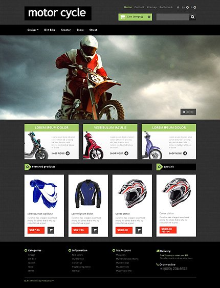 Black & White Bike Shop PrestaShop Theme by Irene TMT