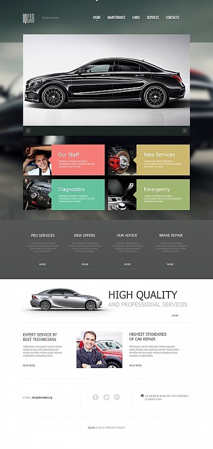 White & Black Moto CMS HTML Template by Delta TMT