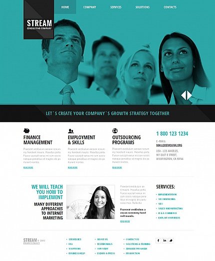 White & Cyan Moto CMS HTML Template by Glenn TMT