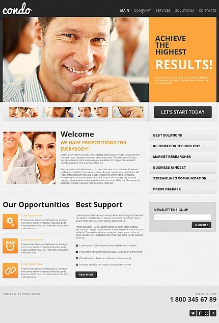 White & Grey Moto CMS HTML Template by Elza TMT