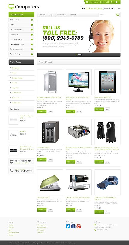 White Shopify Theme by Hermes TMT
