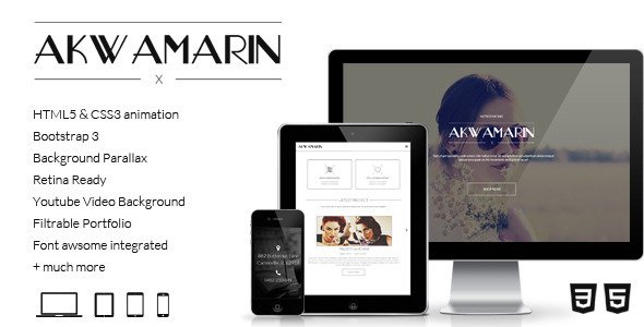 Akwamarin - One Page Parallax HTML Template
 FXTheme