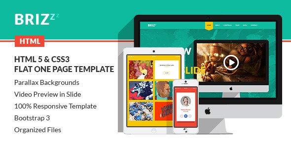 BRIZZZ - Flat One Page HTML Template
 FXTheme