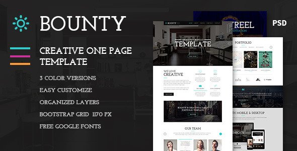 Bounty - One Page Creative Clean Template
 FXTheme