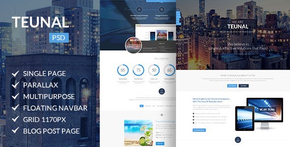 Teunal | Multi-Purpose Parallax PSD Landing Page 
 FXTheme