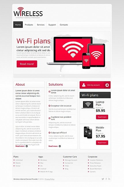 White & Grey Moto CMS HTML Template by Mercury Site Templates TMT
