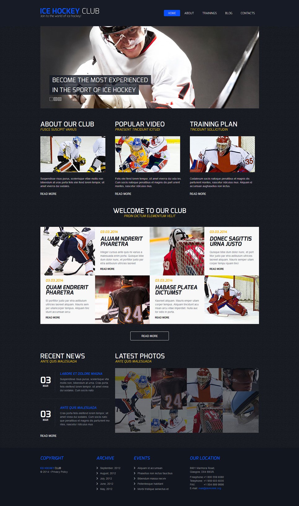 Hockey Responsive Joomla Template TMT