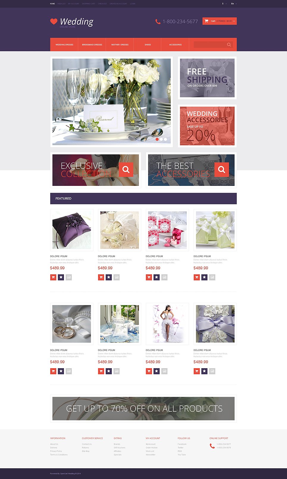 Wedding Shop Responsive OpenCart Template TMT