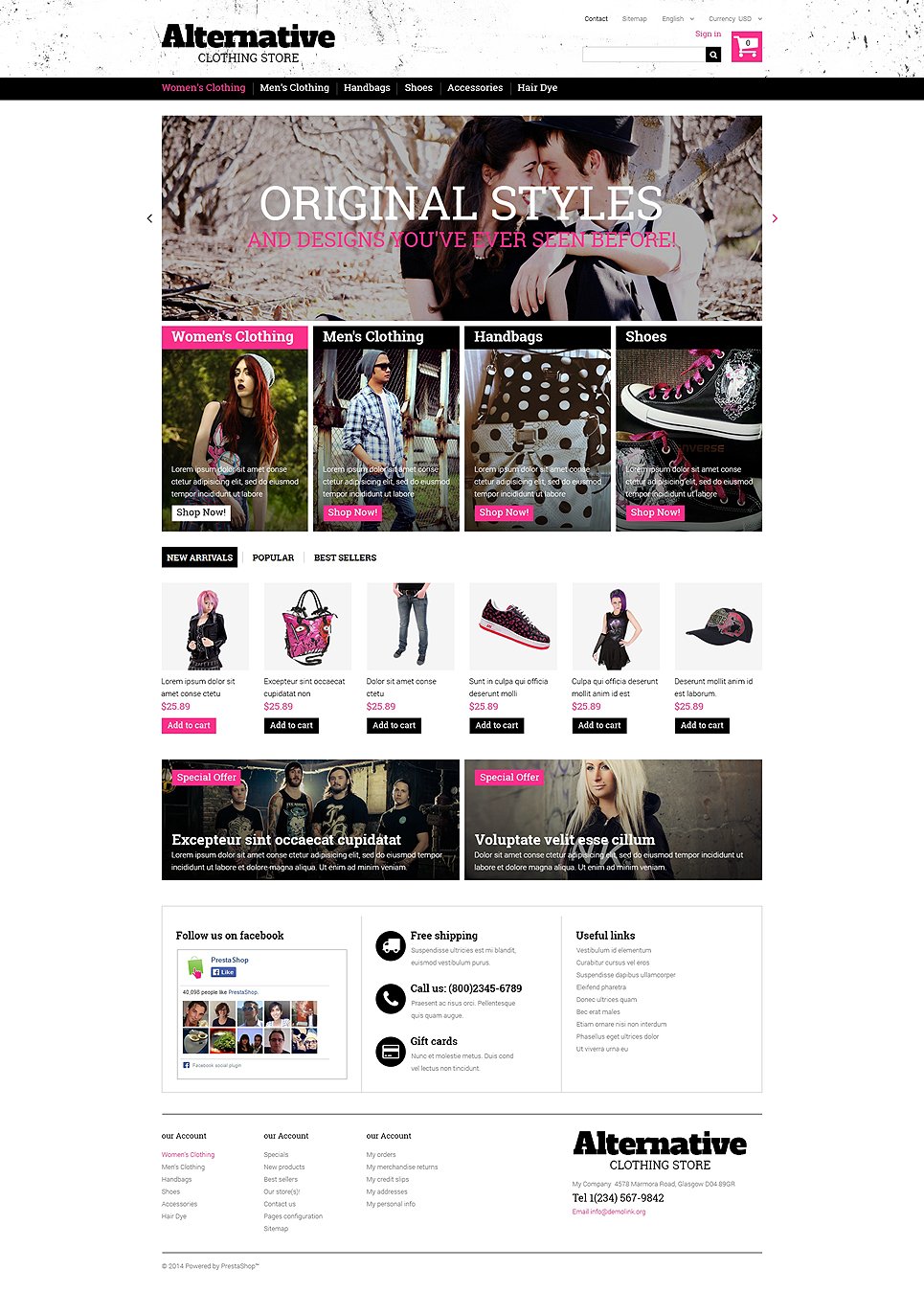 Clothes that Rock PrestaShop Theme TMT