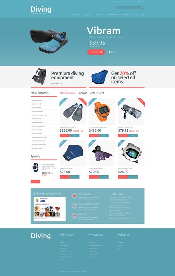 Diving Responsive PrestaShop Theme TMT