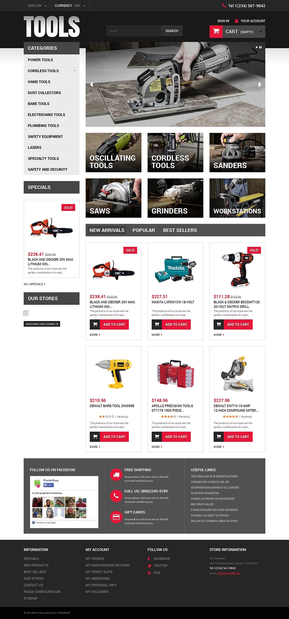 Tools & Equipment Responsive PrestaShop Theme TMT