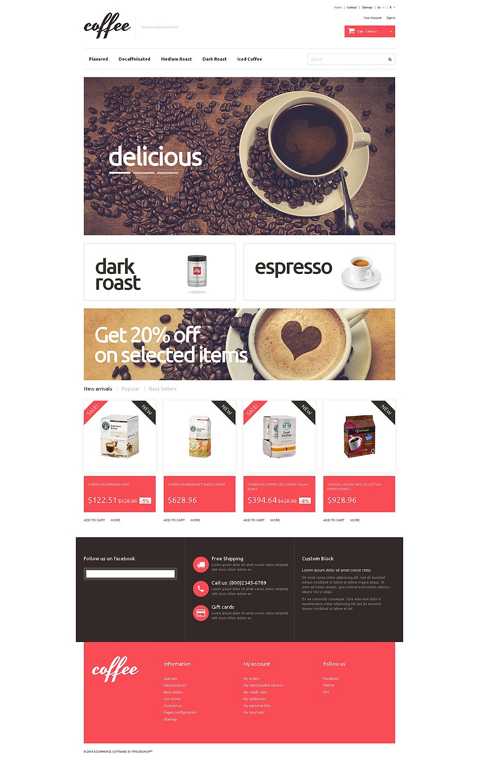 Coffee Maniacs PrestaShop Theme TMT
