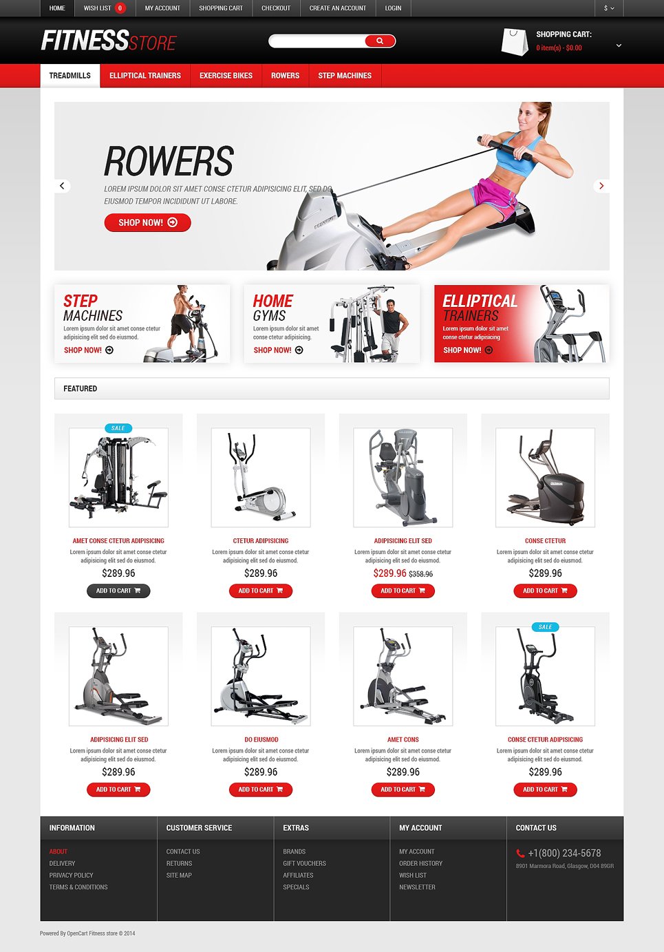 Fitness Responsive OpenCart Template TMT