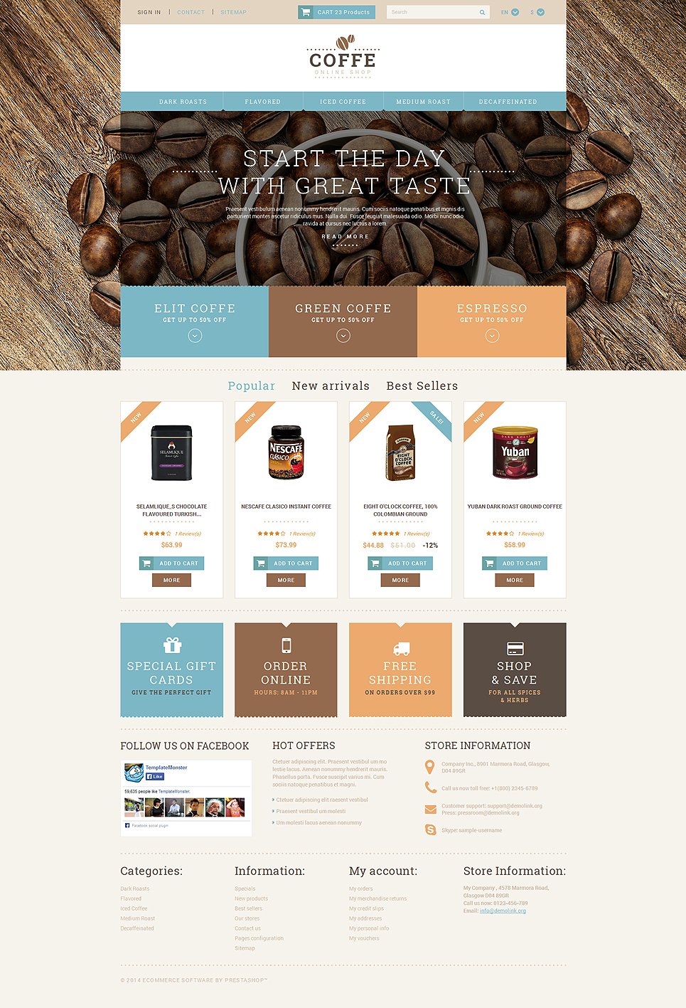 Coffee Shop Responsive PrestaShop Theme TMT