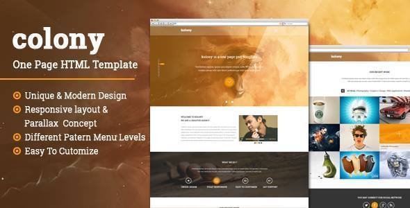 Colony One Page  Parallax HTML Template
 TFx