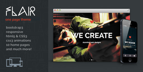 Flair - One Page Responsive WordPress Theme
 TFx