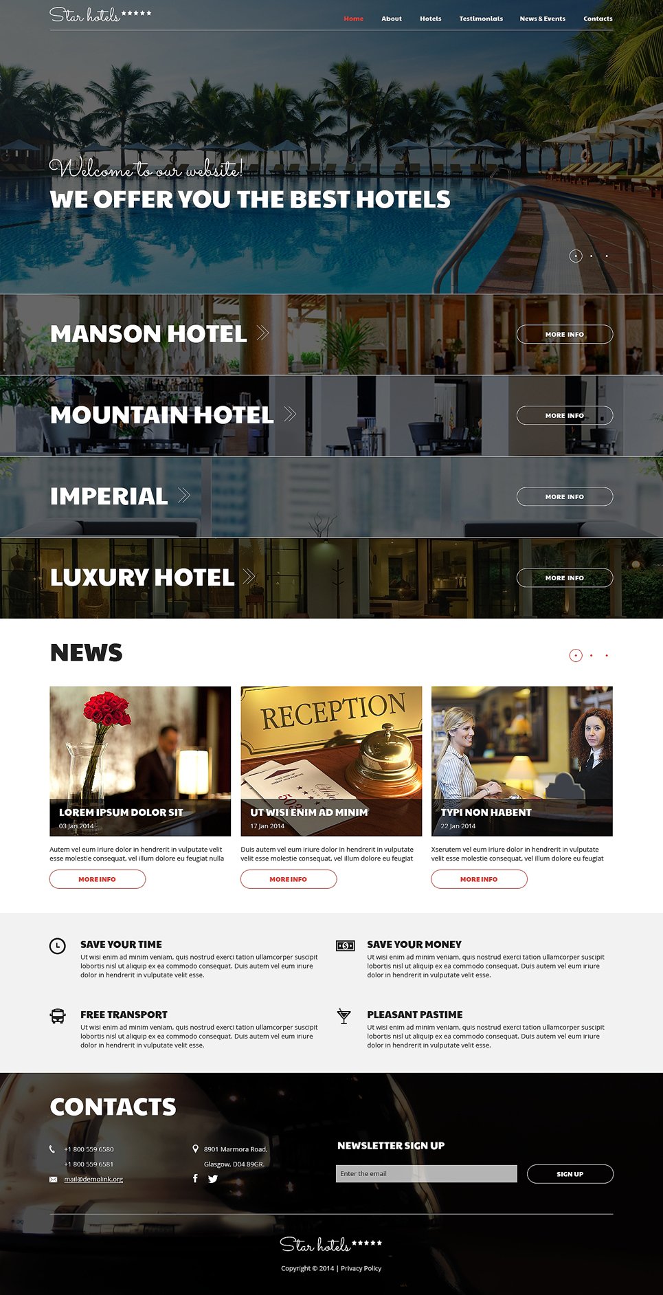 Hotels Responsive Joomla Template TMT
