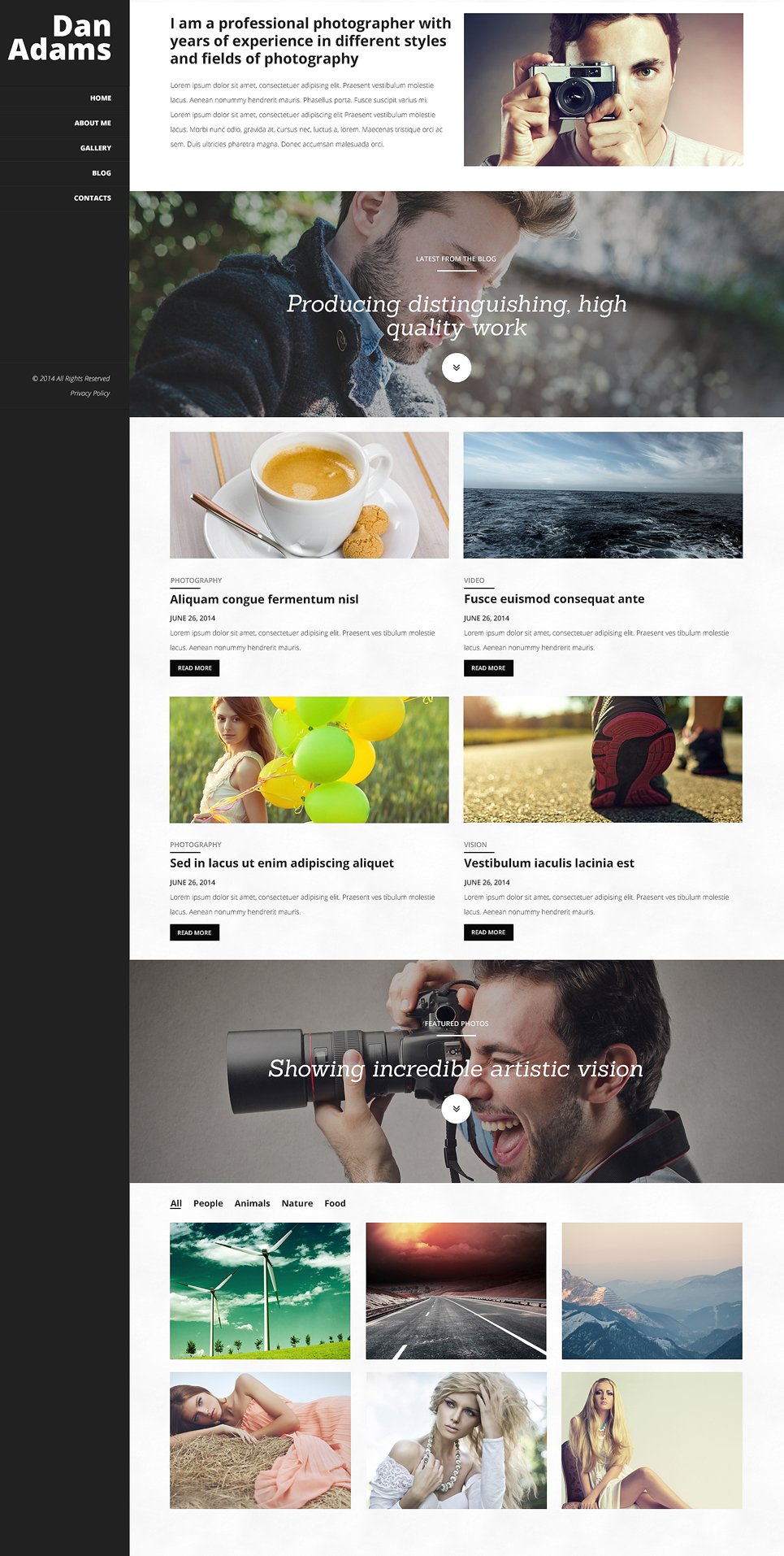 Photography Online Portfolio WordPress Theme TMT