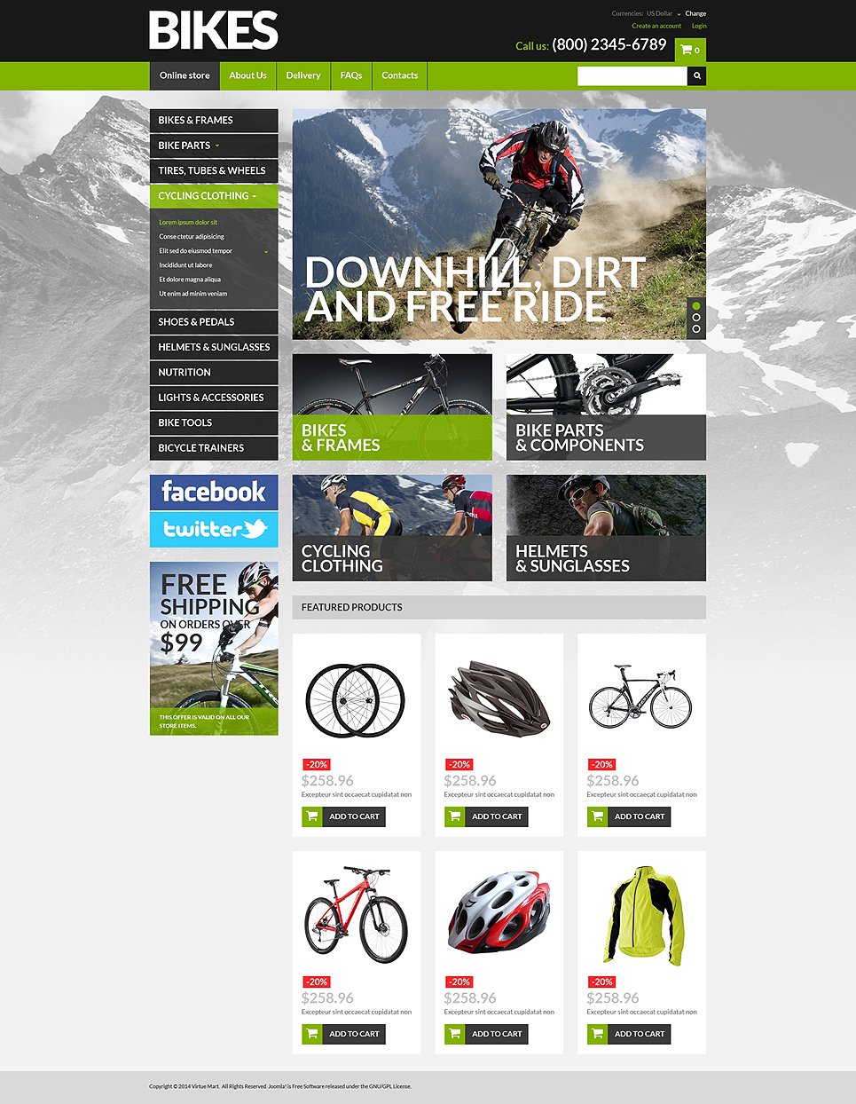 Bike Shop VirtueMart Template TMT