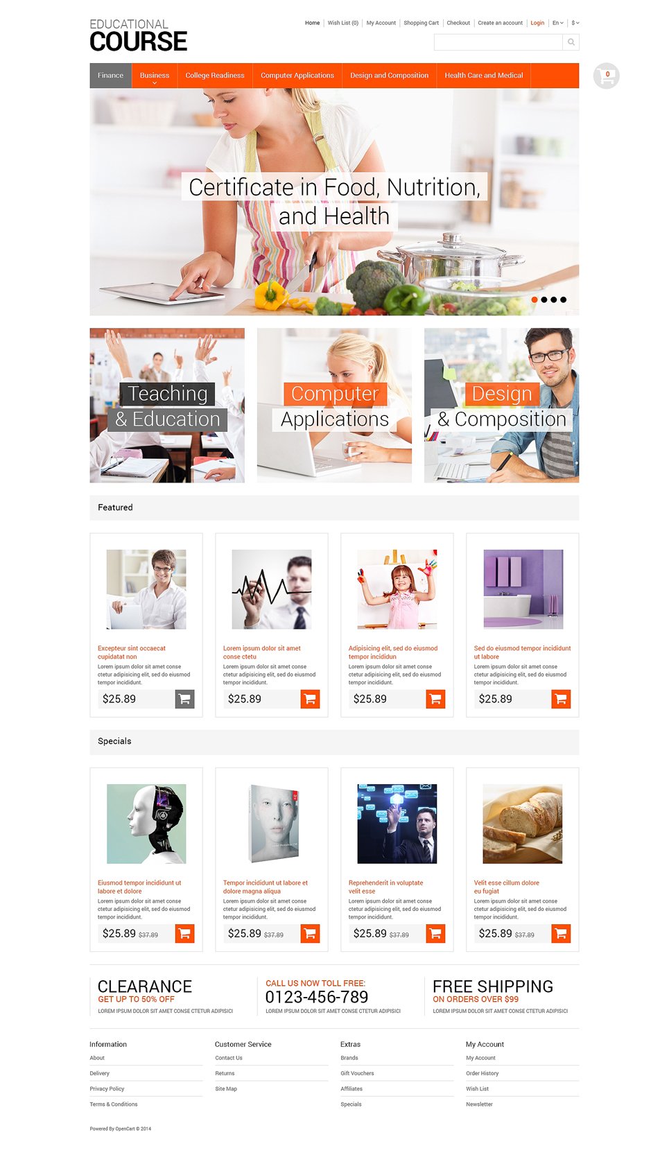 Educational Courses OpenCart Template TMT