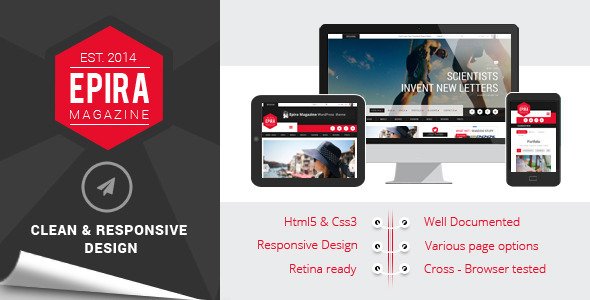 Epira Magazine HTML5 template
 TFx SiteTemplates