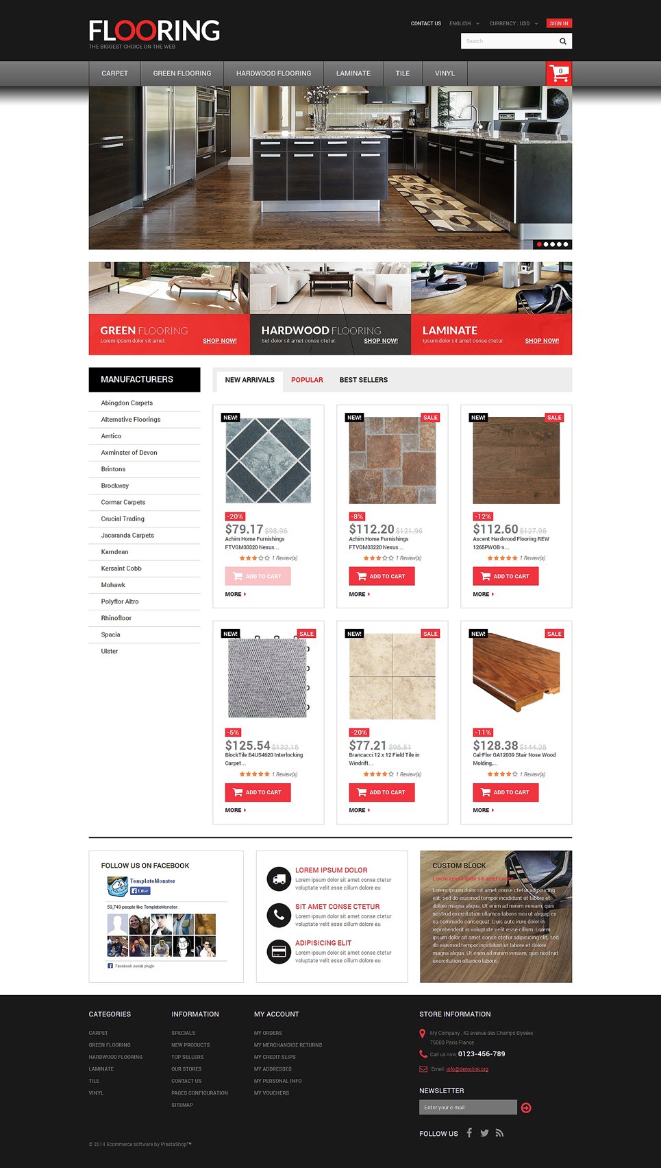 Flooring Responsive PrestaShop Theme TMT