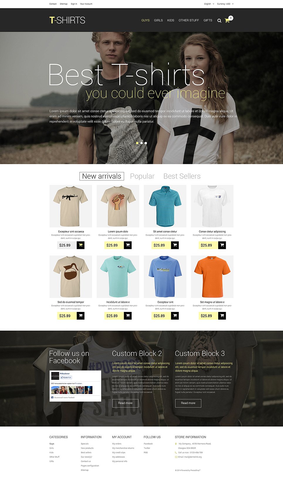 T-shirt Shop Responsive PrestaShop Theme TMT