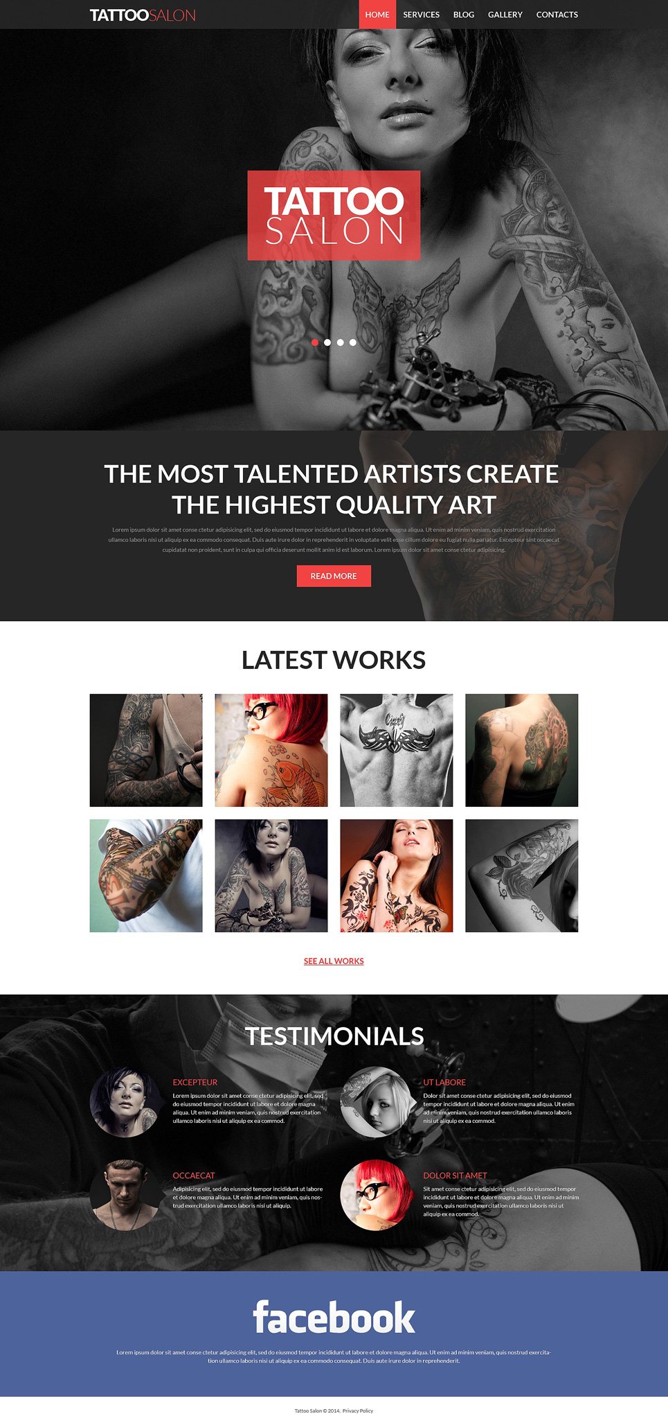 Tattooing Joomla Template TMT
