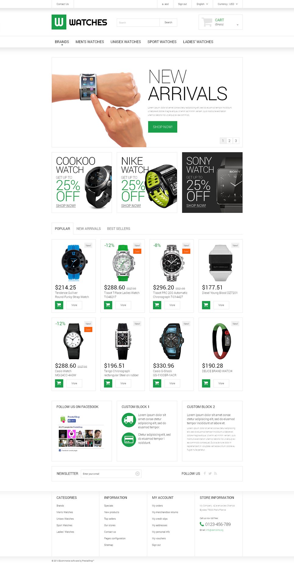 Watches Shop PrestaShop Theme TMT