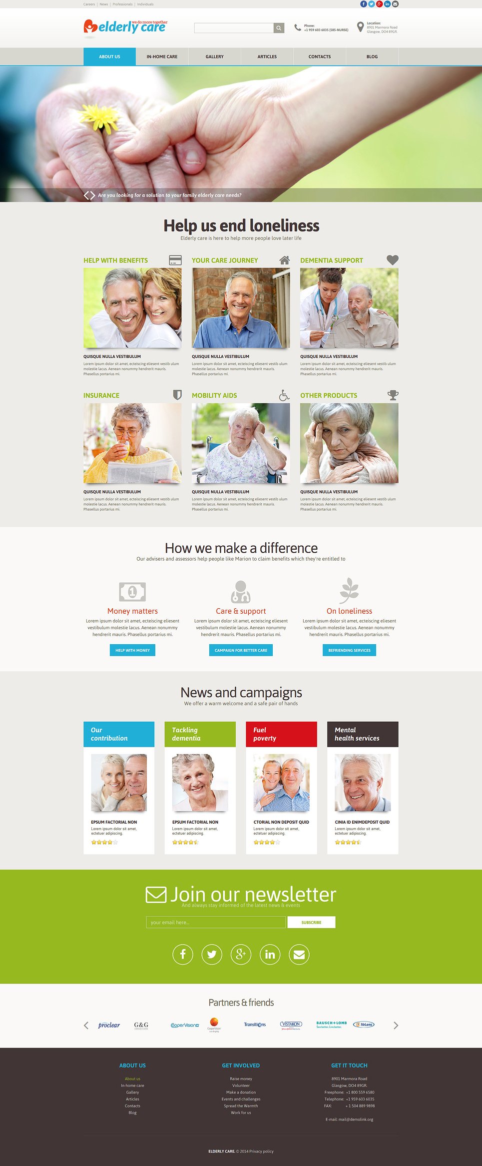Elderly Care Joomla Template TMT
