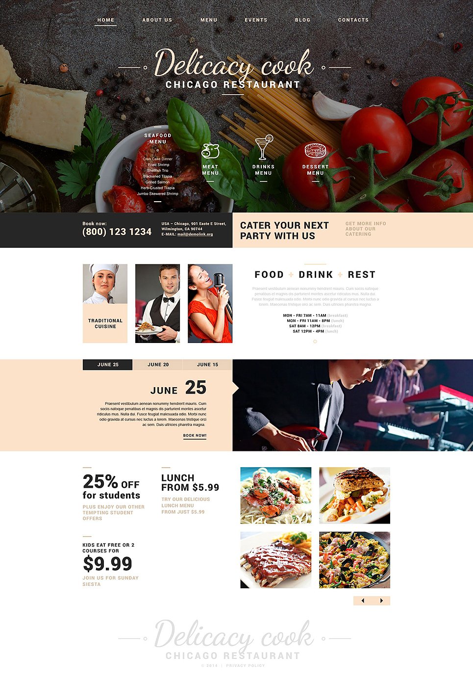 Fancy Restaurant Joomla Template TMT