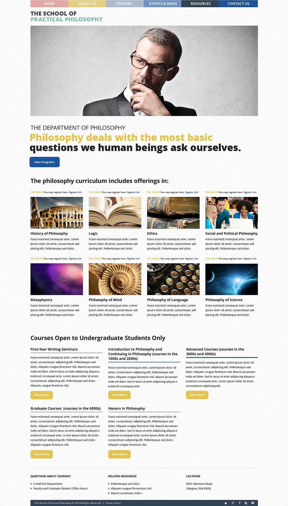 Philosophy Courses WordPress Theme TMT