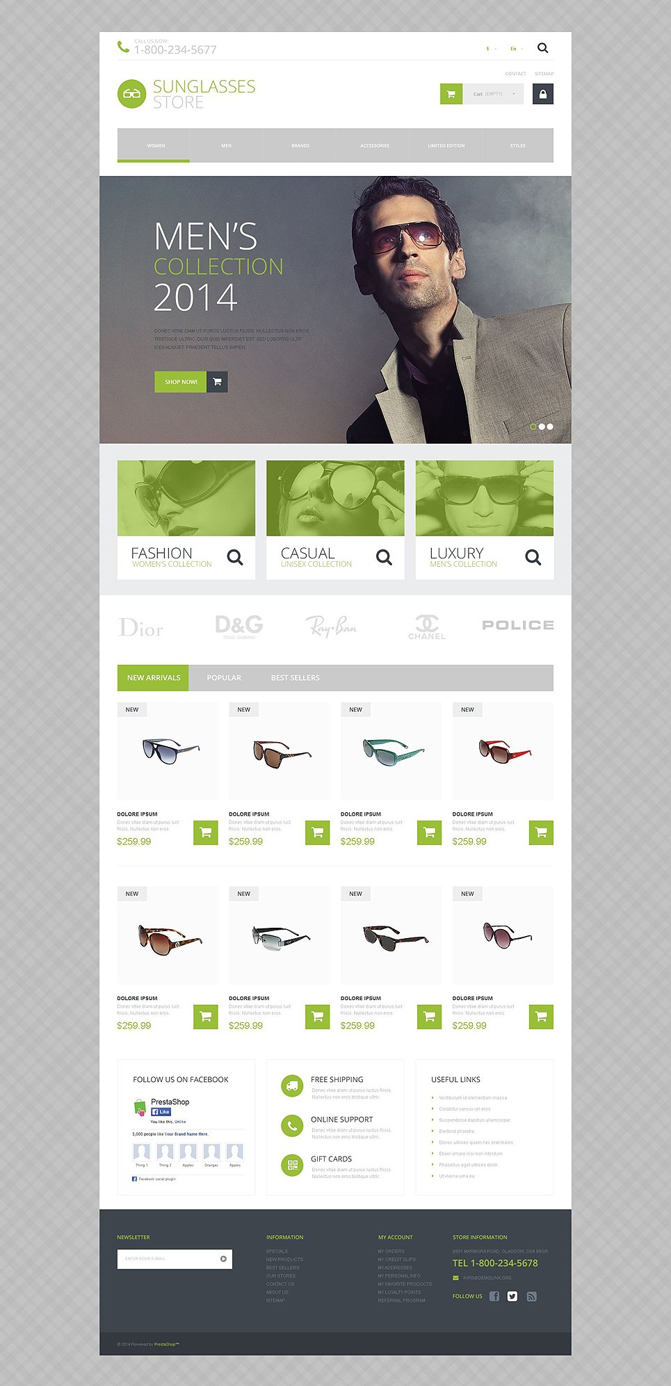 Sunglasses Shop PrestaShop Theme TMT