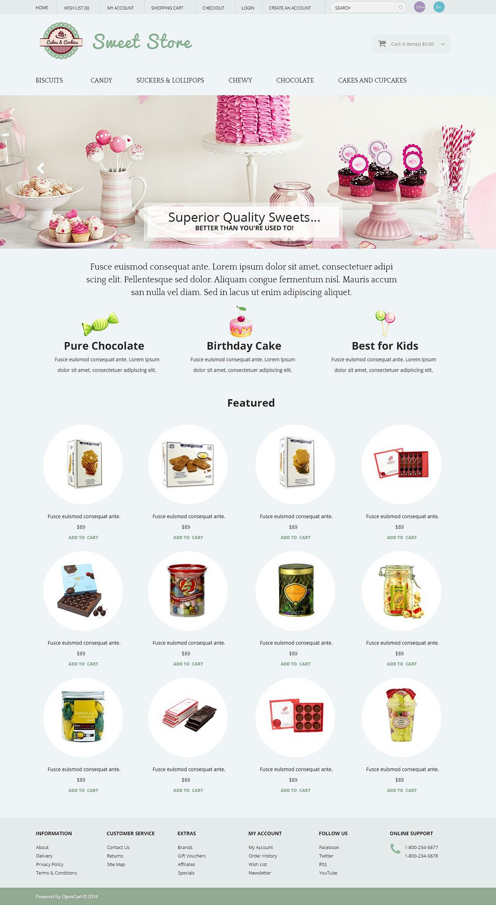 Sweets OpenCart Template TMT