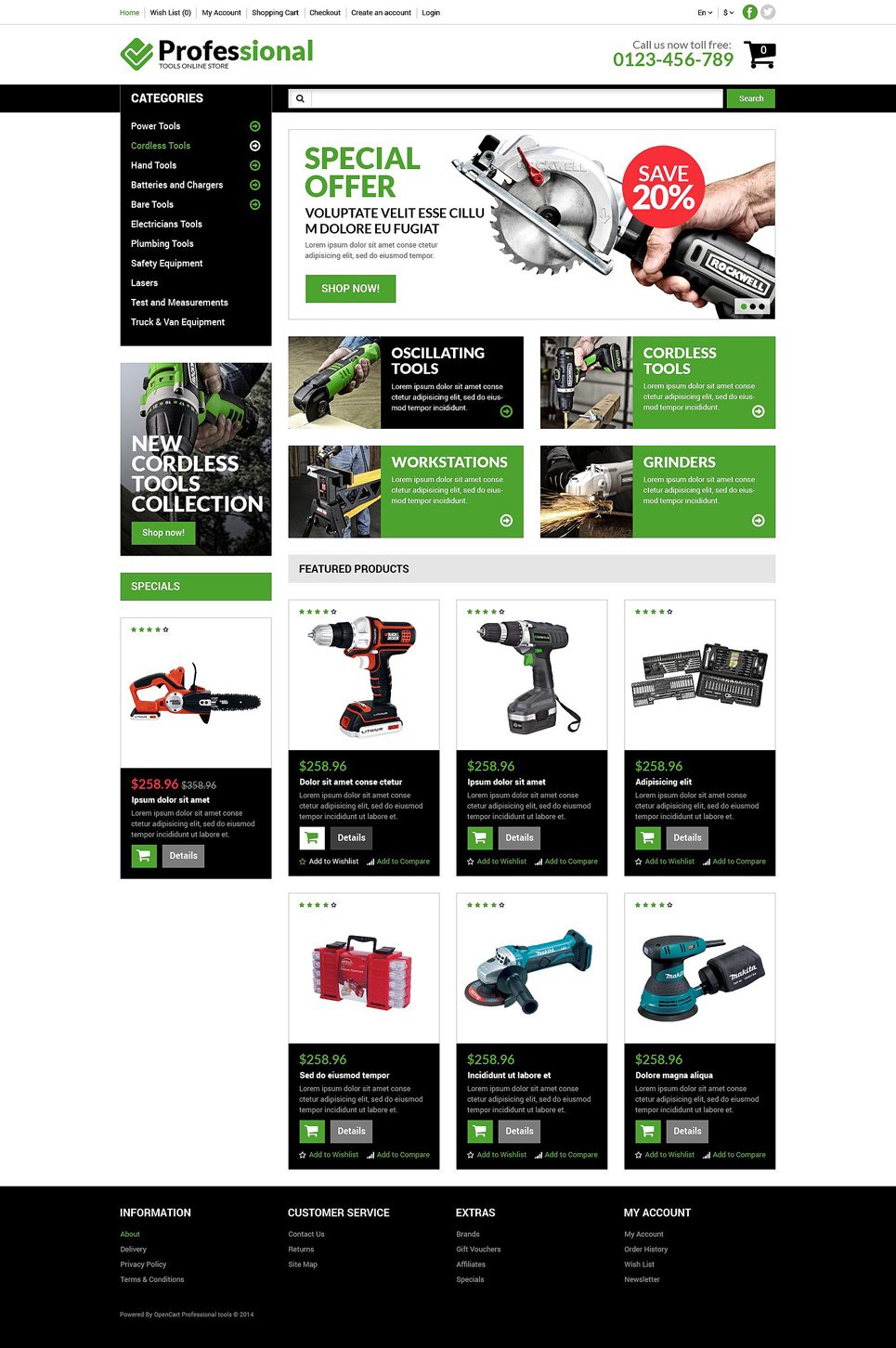 Tools & Equipment Responsive OpenCart Template TMT