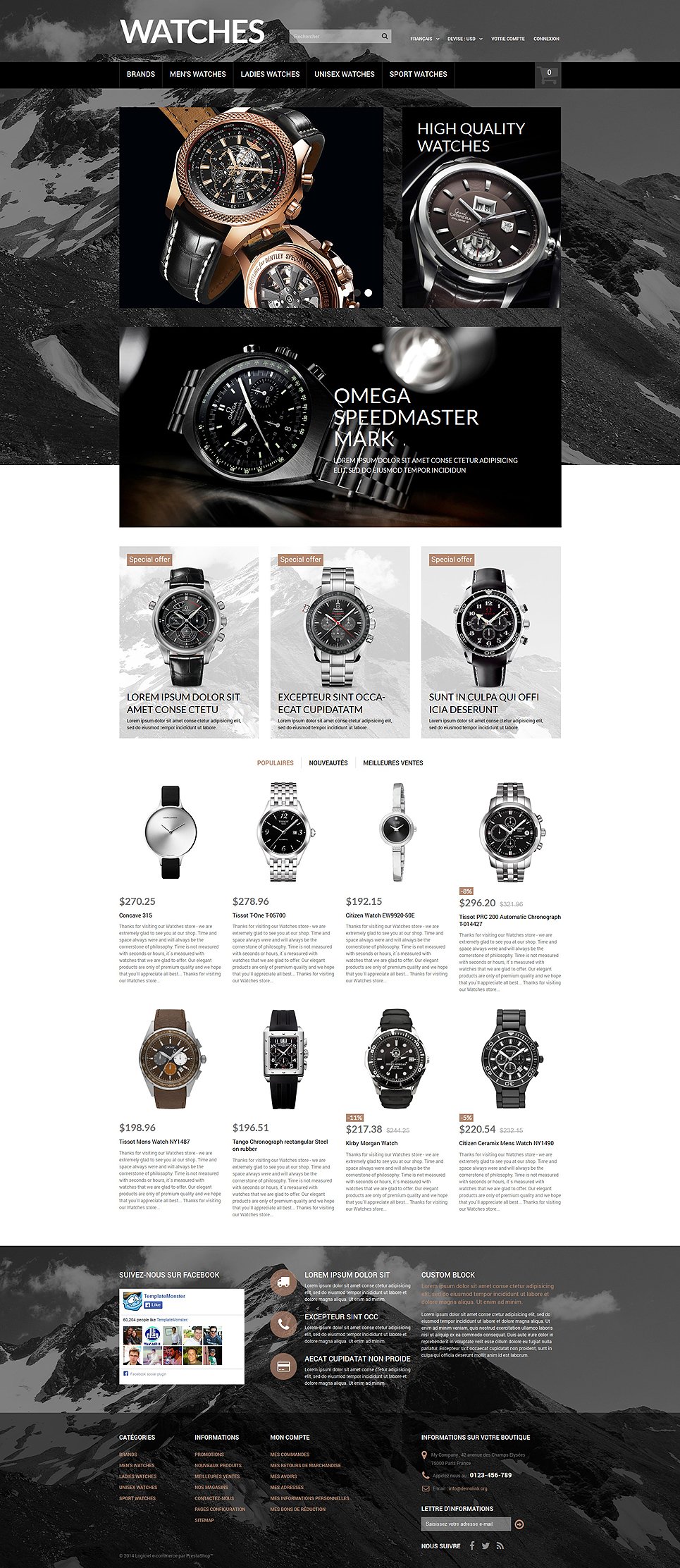 Watches Responsive PrestaShop Theme TMT