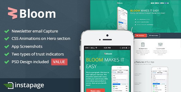 Bloom - Instapage Mobile App Template
 TFx
