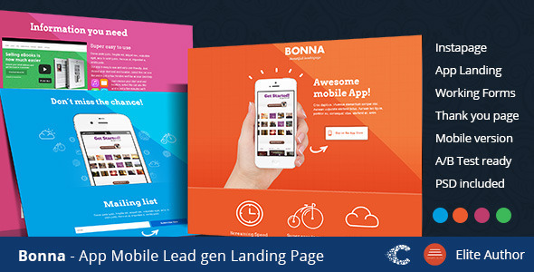 Bonna - Mobile App Landing Template
 TFx