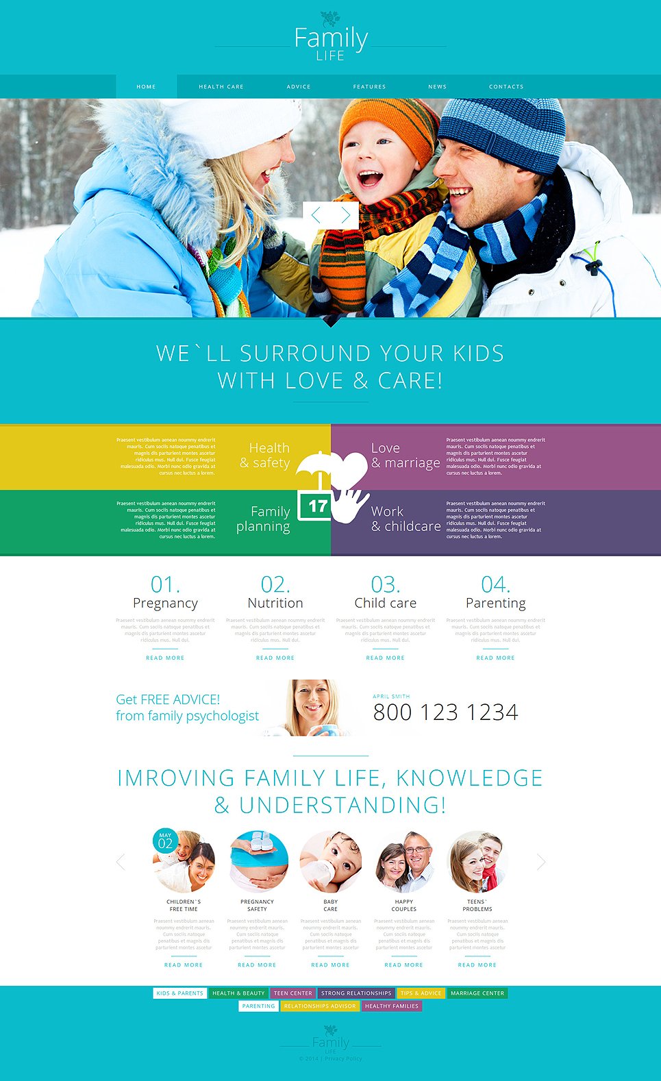 Family Center Responsive Joomla Template TMT
