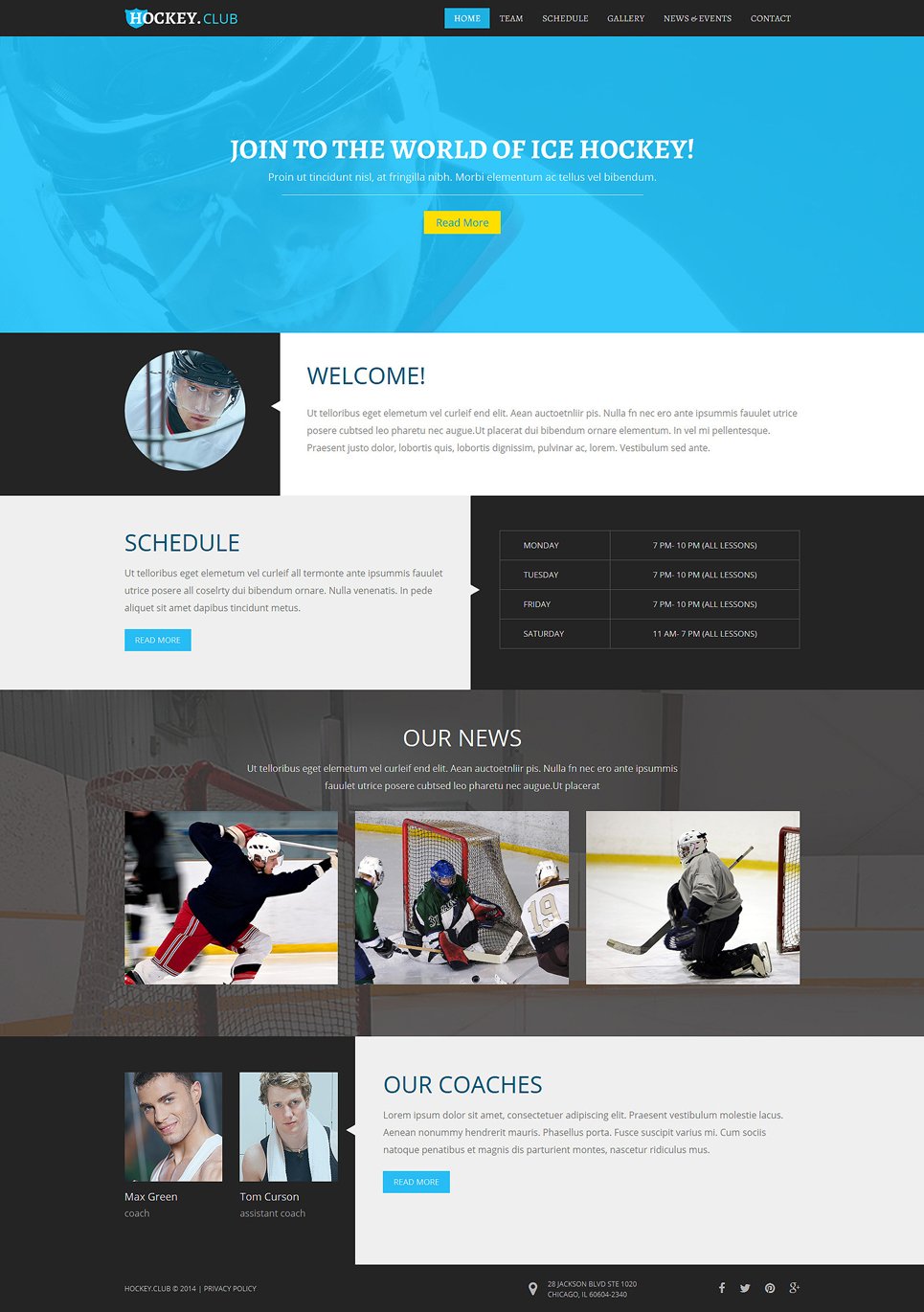 Hockey Responsive Joomla Template TMT